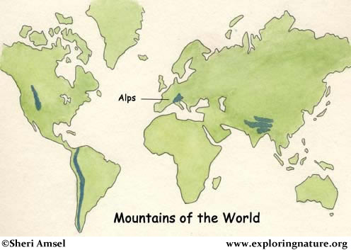  World on Map Mts Alps Jpg