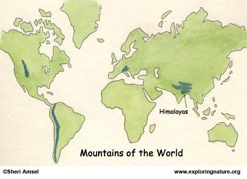 himalayan mountains world map