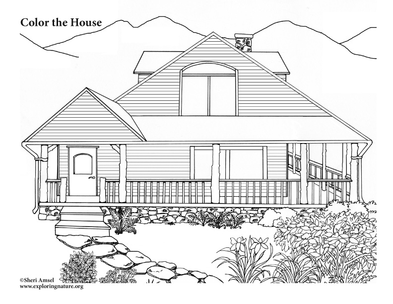 house coloring page