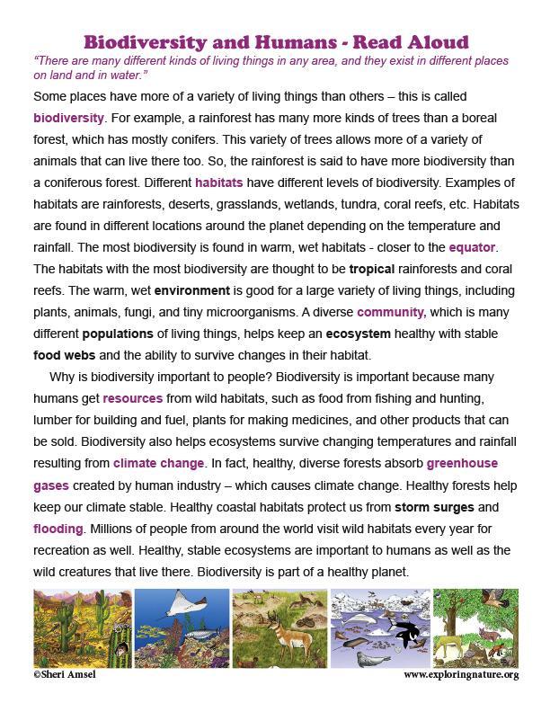 Biodiversity and Humans - Read Aloud