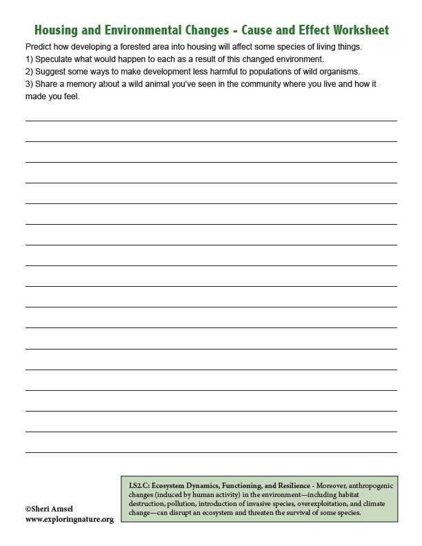 Housing and Environmental Changes Activity
