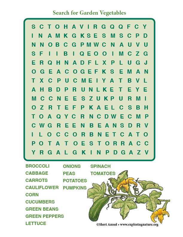 Garden Vegetables Word Search