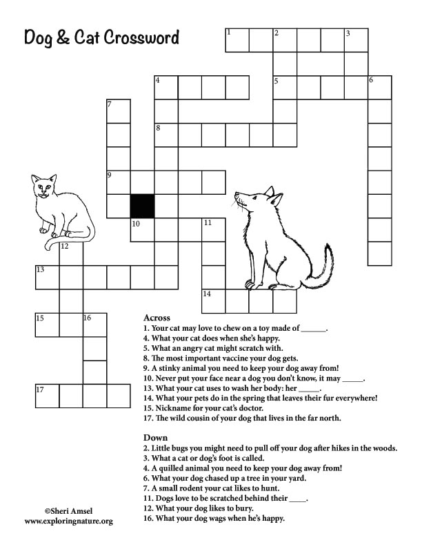 Dog and Cat Crossword Puzzle