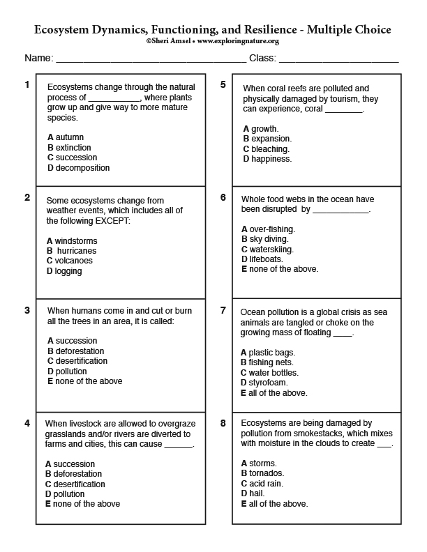 Ecosystem Quiz Questions And Answers Pdf