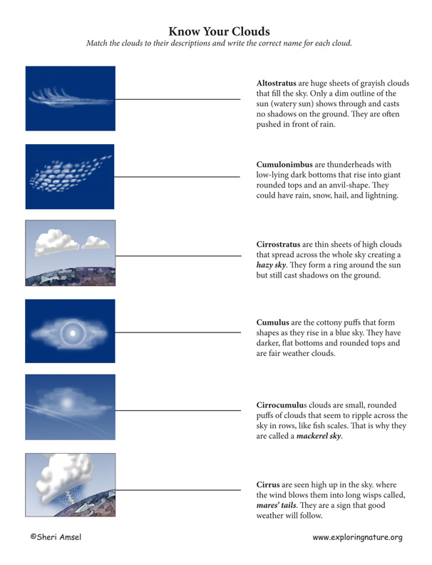 Cloud Matching Activity -- Exploring Nature Educational Resource