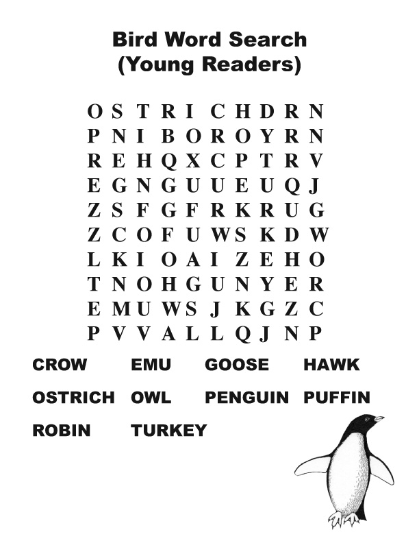 bird word search young readers bird word search young readers