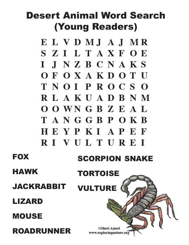 Desert Animal Word Search (Primary) Desert Animal Word Search (Primary)